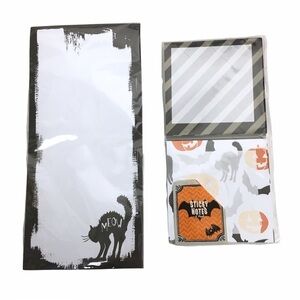 Halloween Stationery Planner Kit Black Cats Pumpkins Bats List Pad Sticky Notes